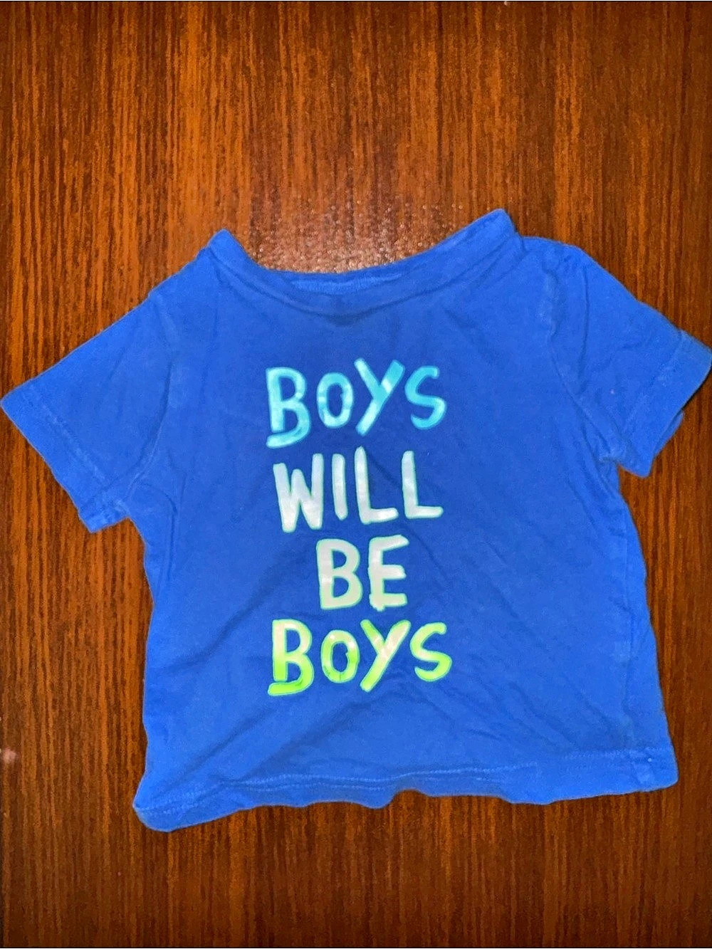 Okie Dokie Boys Will Be Boys Graphic Tee Blue Baby 6M